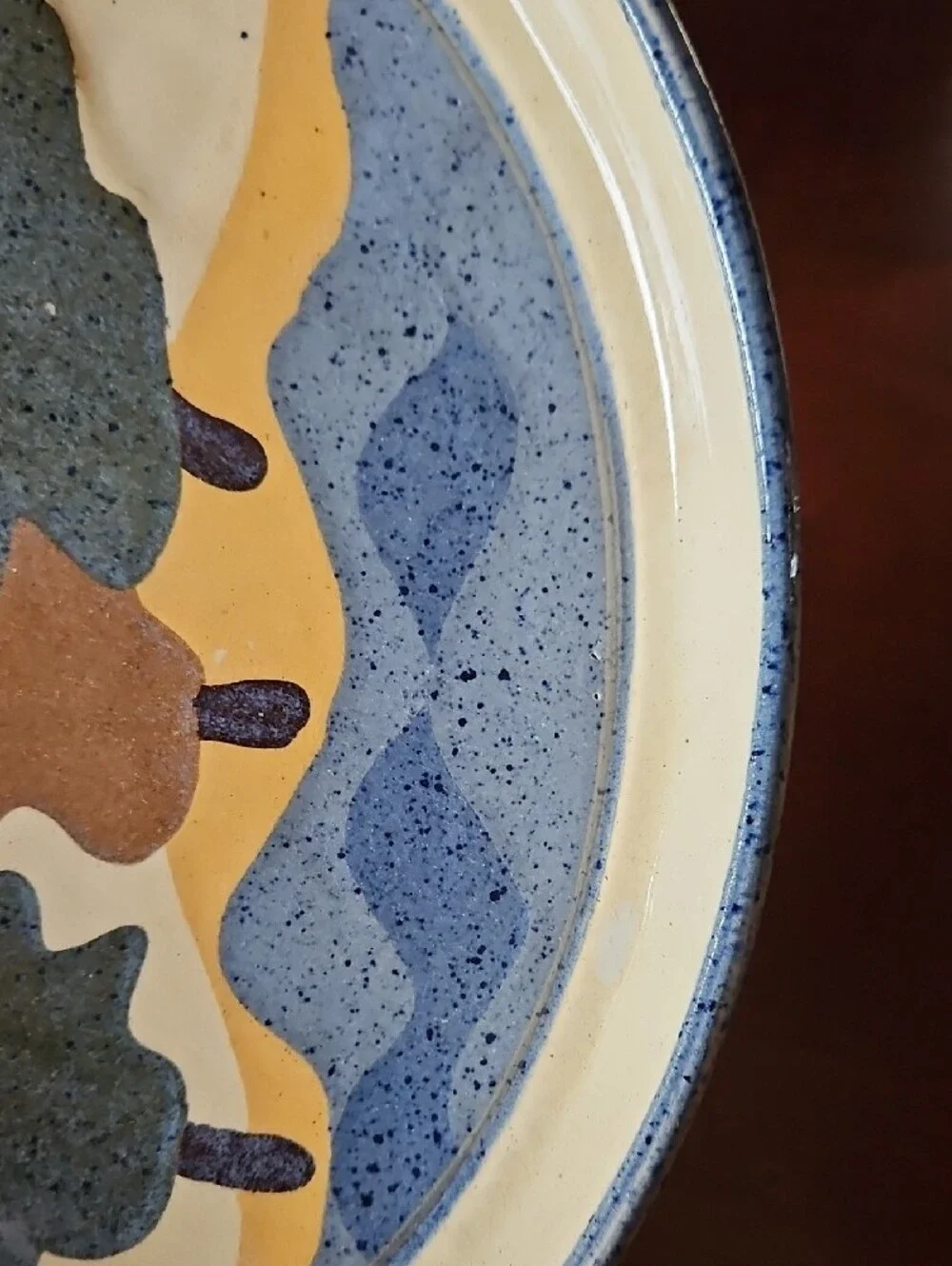 Handcrafted VTG Earth Sea Pottery Studio Plate ESP Rick Wood Leonie Sneddon